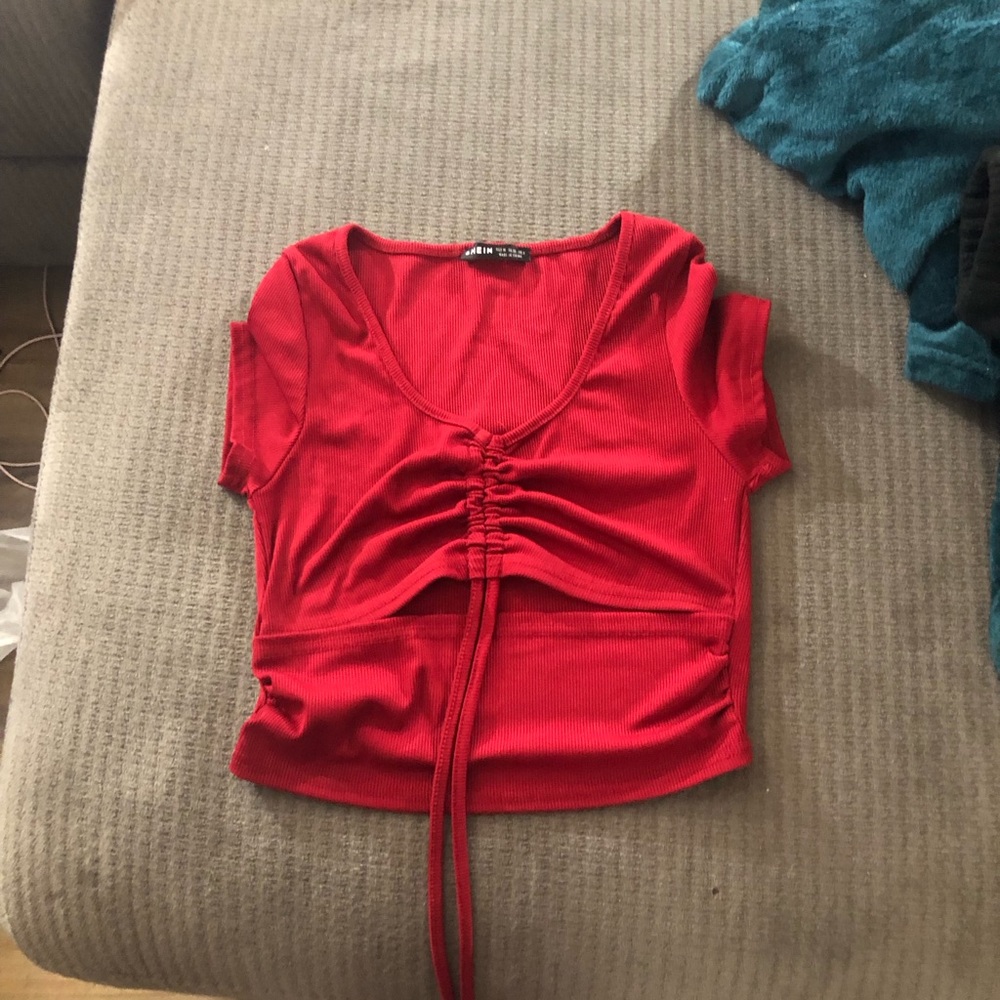 Red crop top